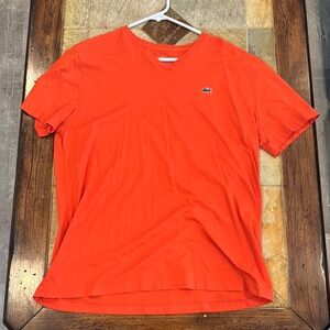 Lacoste Men's V-Neck T-Shirt - Vibrant Orange